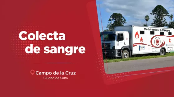Mañana se colectará sangre de cualquier grupo y factor en el campo de la Cruz