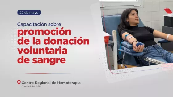 El viernes habrá una jornada de capacitación sobre la donación voluntaria de sangre