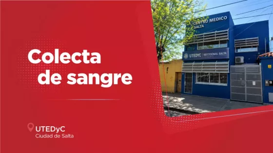 Mañana habrá colecta de sangre en la Unión de Trabajadores de Entidades Deportivas y Civiles