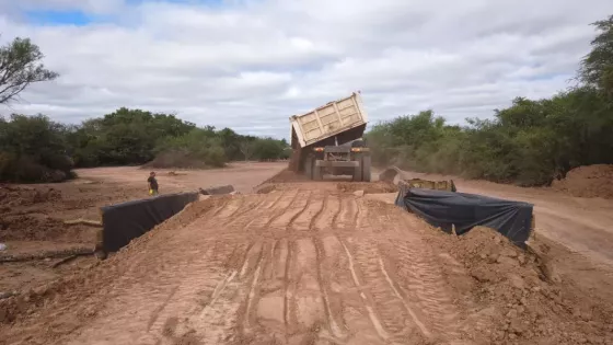 Obras en una ruta provincial del departamento Rivadavia