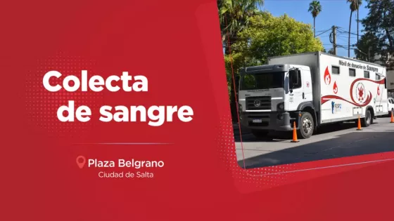 Se hará una colecta de sangre en Plaza Belgrano este miércoles