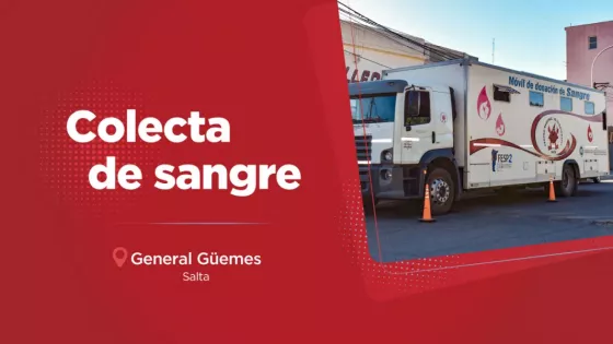 Mañana colectarán sangre en General Güemes