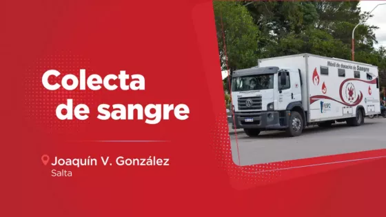 Mañana se podrá donar sangre de todo grupo y factor en Joaquín V. González