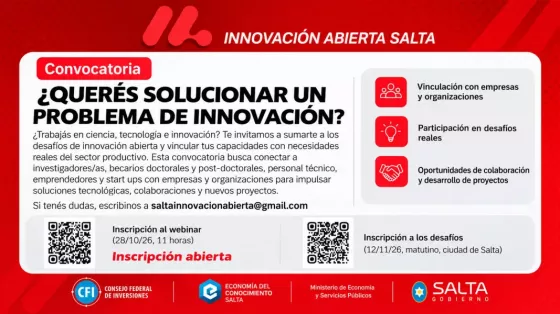 Innovación Abierta Salta: convocatoria para conectar ciencia y empresas