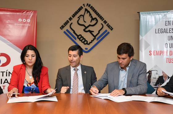 Convenio entre el Boletín Oficial y Colegio de Abogados para ampliar sus servicios al interior
