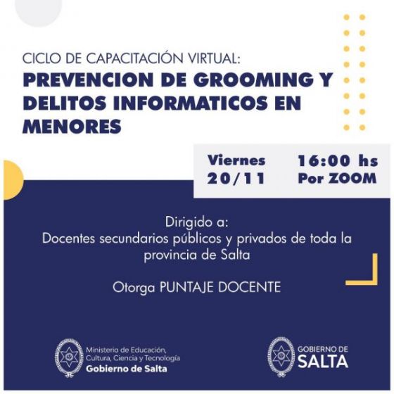 Capacitación a docentes sobre Grooming y ciberdelitos en menores