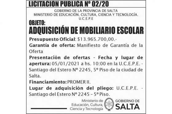 Nuevos mobiliarios para establecimientos educativos de distintos niveles