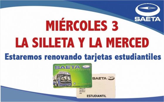 Se renueva el Pase Estudiantil en La Merced y La Silleta