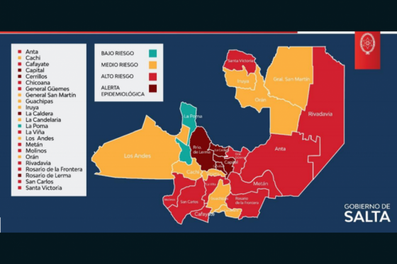 En Salta son 10 los departamentos con alto riesgo sanitario y 4 en alerta epidemiológica