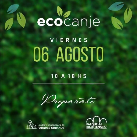 Canjeá productos reciclables en el Parque del Bicentenario