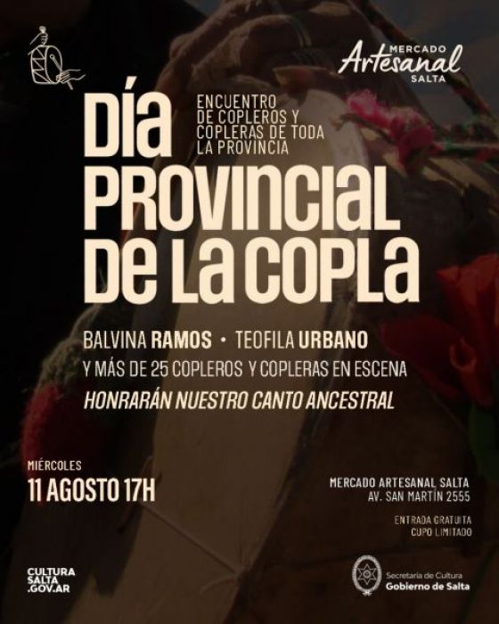 Con copleros de toda la provincia, celebran el Día de la Copla en el Mercado Artesanal