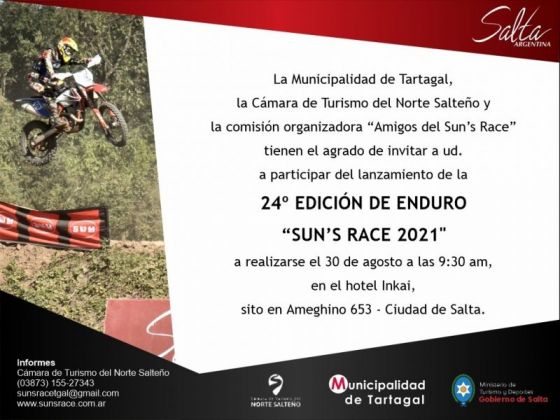 Hoy se presentará una nueva edición de la carrera de enduro Sun’s Race