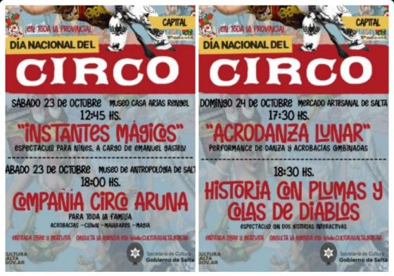 Espectáculos gratuitos de circo en la capital salteña para el fin de semana
