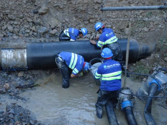 Aguas del Norte trabaja en la reparación del Acueducto Norte