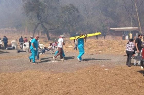 Más de 100 personas recibieron atención sanitaria a causa del incendio ocurrido en el cerro Termas