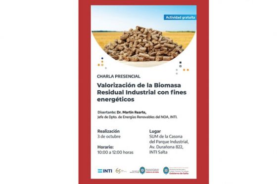 Disertarán sobre “Valorización de la Biomasa Residual Industrial con fines energéticos”