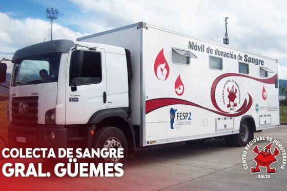 Hoy se realizará una colecta de sangre en General Güemes