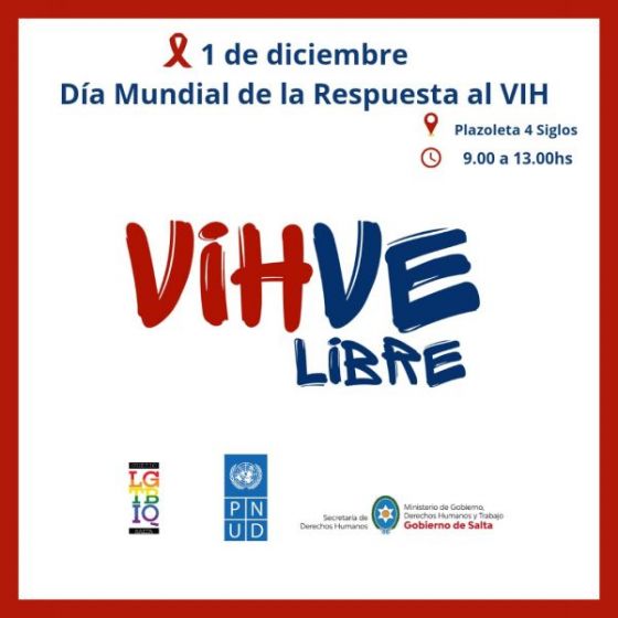 Derechos Humanos y la Fundación Orgullo Salta presentan la campaña “VIHVE LIBRE” en la Plazoleta IV Siglos