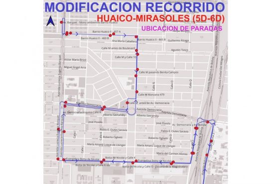 Nuevo recorrido del 5D-6D en zona norte