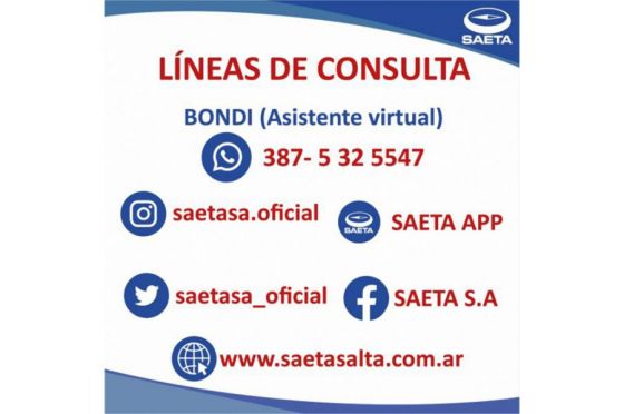 SAETA informa desvíos de líneas ante cortes de calles y avenidas