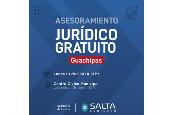 El servicio de asesoramiento jurídico gratuito estará en Guachipas, La Viña y Cachi