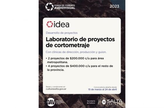 Convocatoria para participar del Laboratorio de proyectos de cortometrajes IDEA – Impulso al Desarrollo Audiovisual