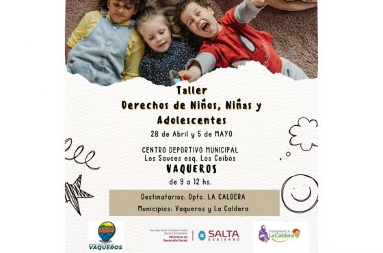 Nuevo taller los Derechos de niños, niñas y adolescentes destinado al departamento de La Caldera