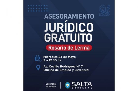 Vecinos de Rosario de Lerma podrán acceder a asesoramiento jurídico gratuito