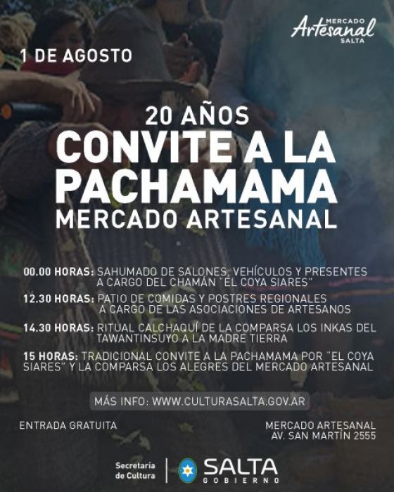 El Mercado Artesanal de Salta realizará el Tradicional Convite a la Pachamama