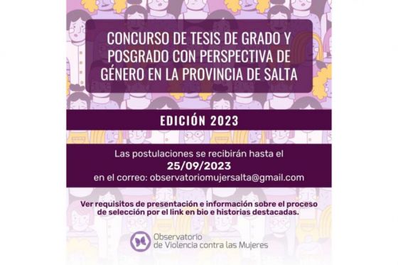 Finalizan hoy las postulaciones al Concurso de Tesis de Grado y Posgrado con perspectiva de género