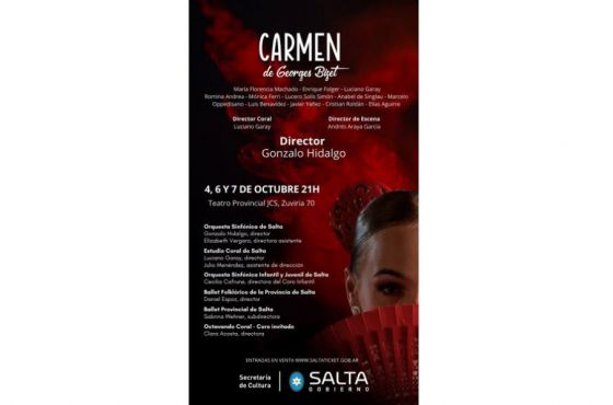 Llega la Ópera “Carmen” de Georges Bizet al Teatro Provincial