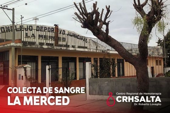 Mañana habrá colecta de sangre de todo grupo y factor en La Merced