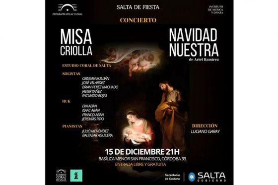 Concierto en la Basílica San Francisco de Salta: Misa Criolla y Navidad Nuestra