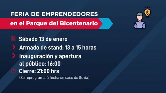 Inscripciones abiertas para la Feria de Emprendedores en el Parque Bicentenario