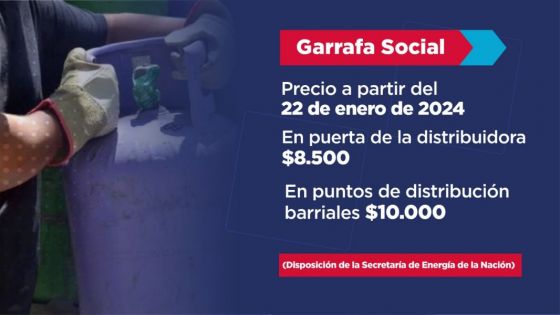 Desde el lunes habrá un incremento en el precio de la garrafa social