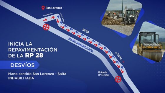 Mañana inicia la repavimentación de la ruta provincial 28